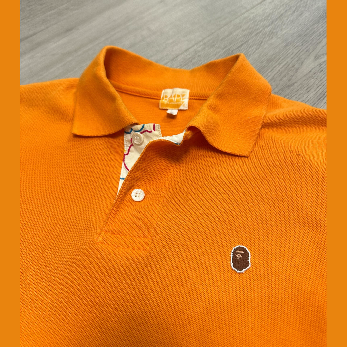 BAPE Ape Head One Point Polo SS20 Orange