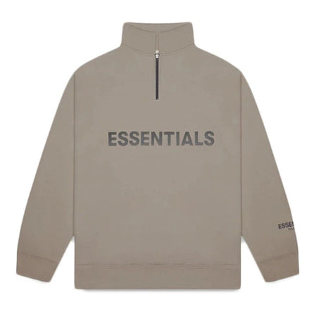 Fear of God Essentials Half Zip Pullover Sweater Taupe