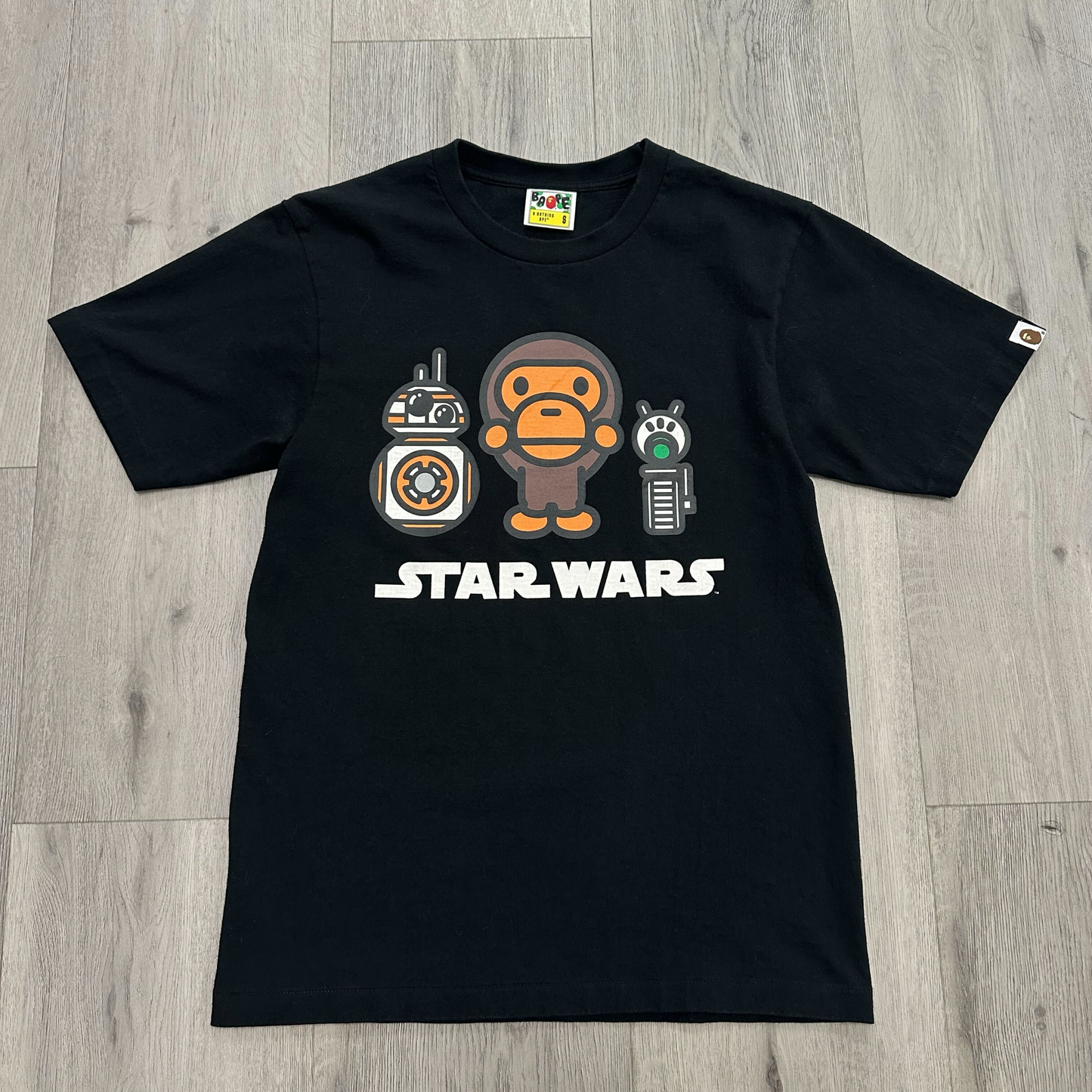 BAPE x Star Wars BB-8 & D-O Tee Black