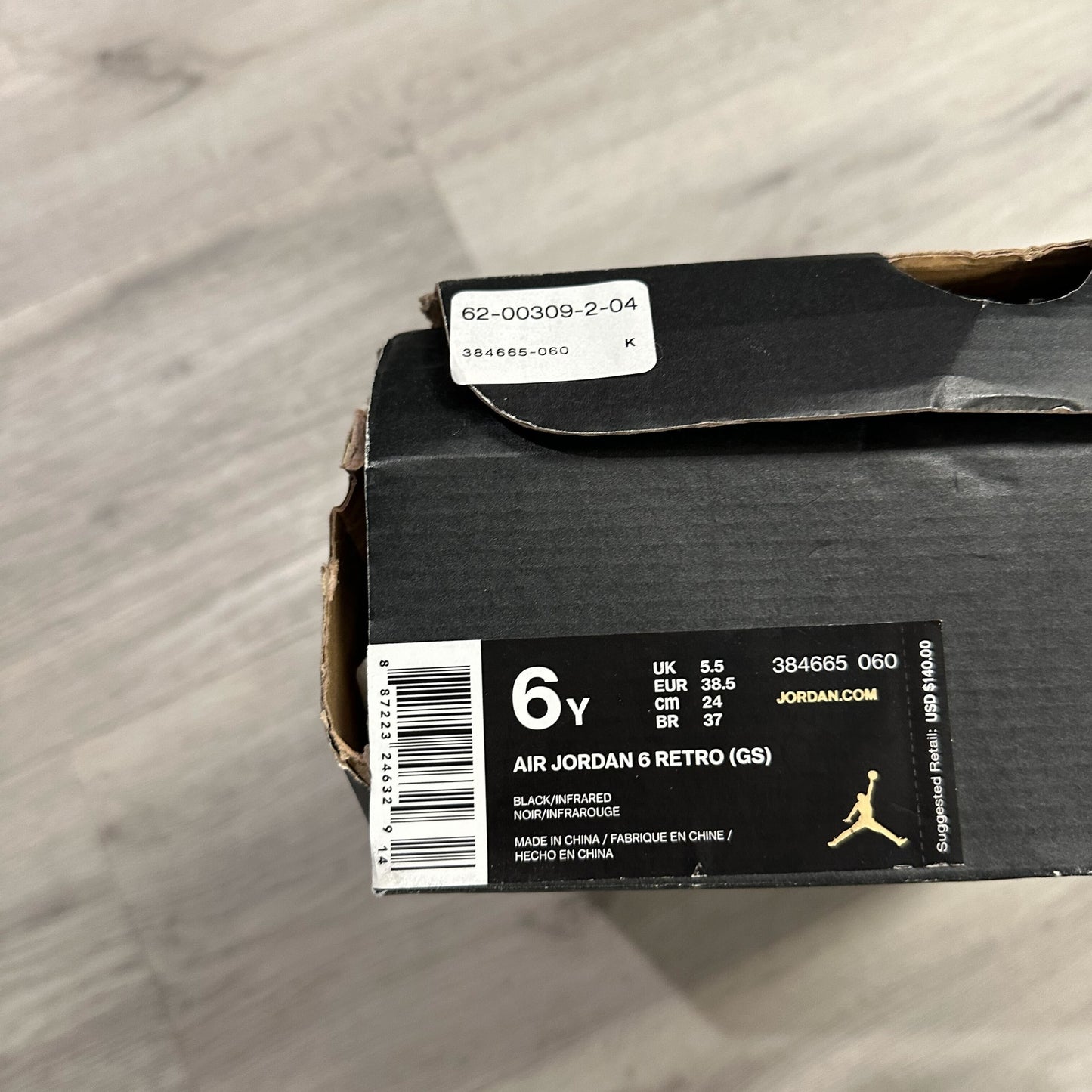 Jordan 6 Retro Black Infrared 2019 GS