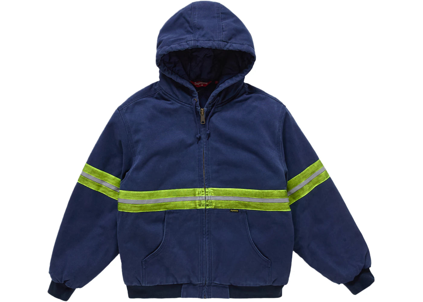 Supreme Reflective Stripe Hooded Work Jacket Navy