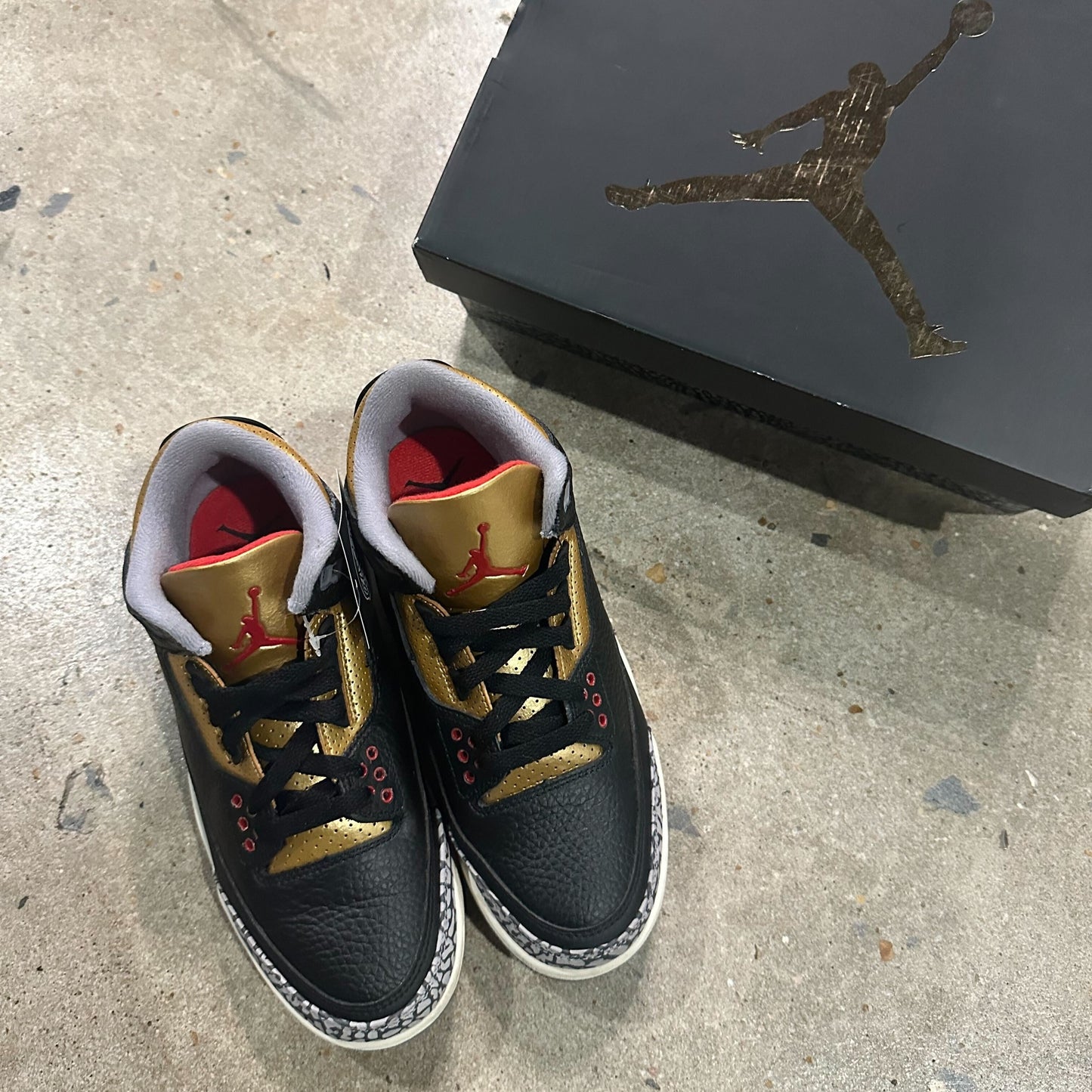 Jordan 3 Retro Black Cement Gold (Women's)