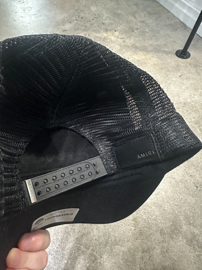AMIRI Wolf Logo Trucker Hat Black