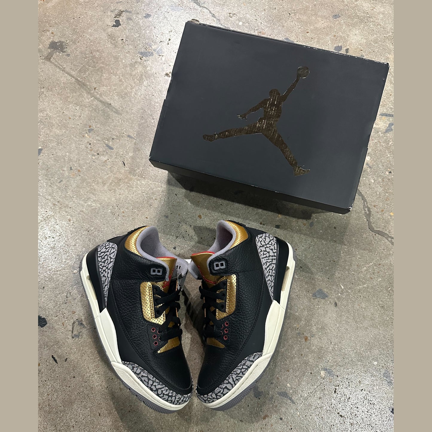 Jordan 3 Retro Black Cement Gold (Women's)