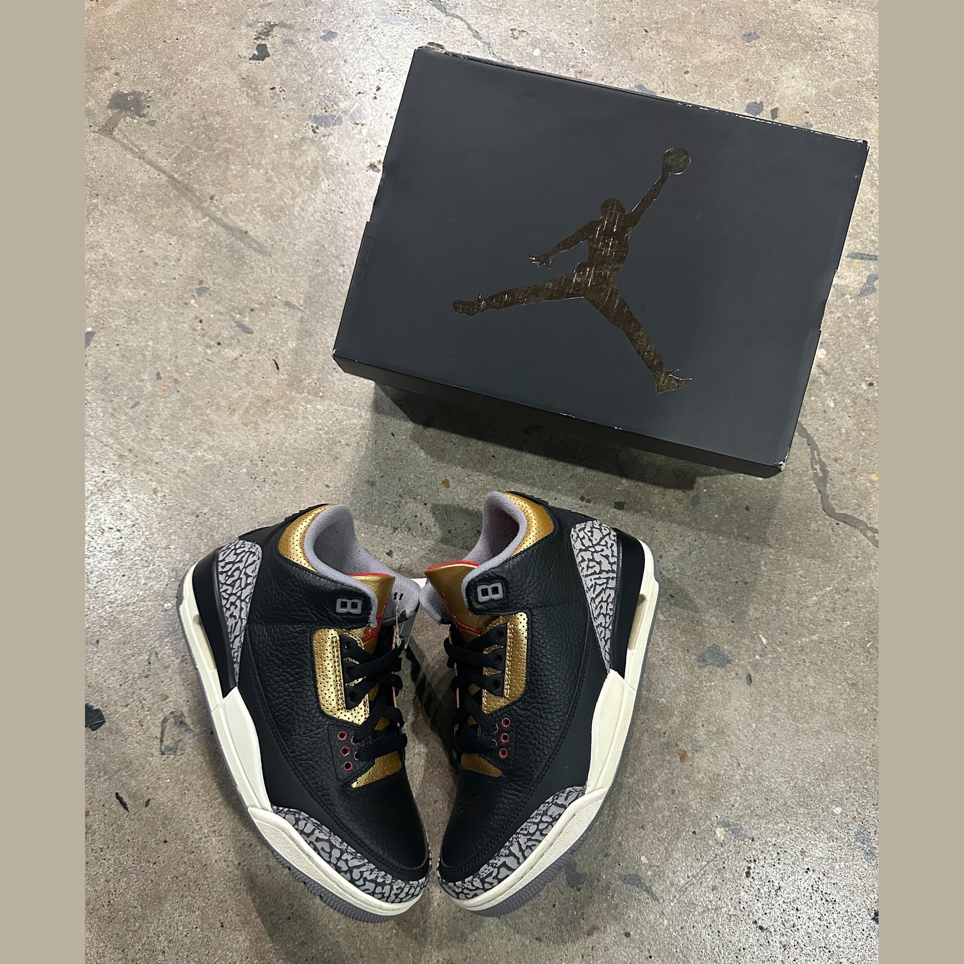 Jordan 3 Retro Black Cement Gold (Women's)