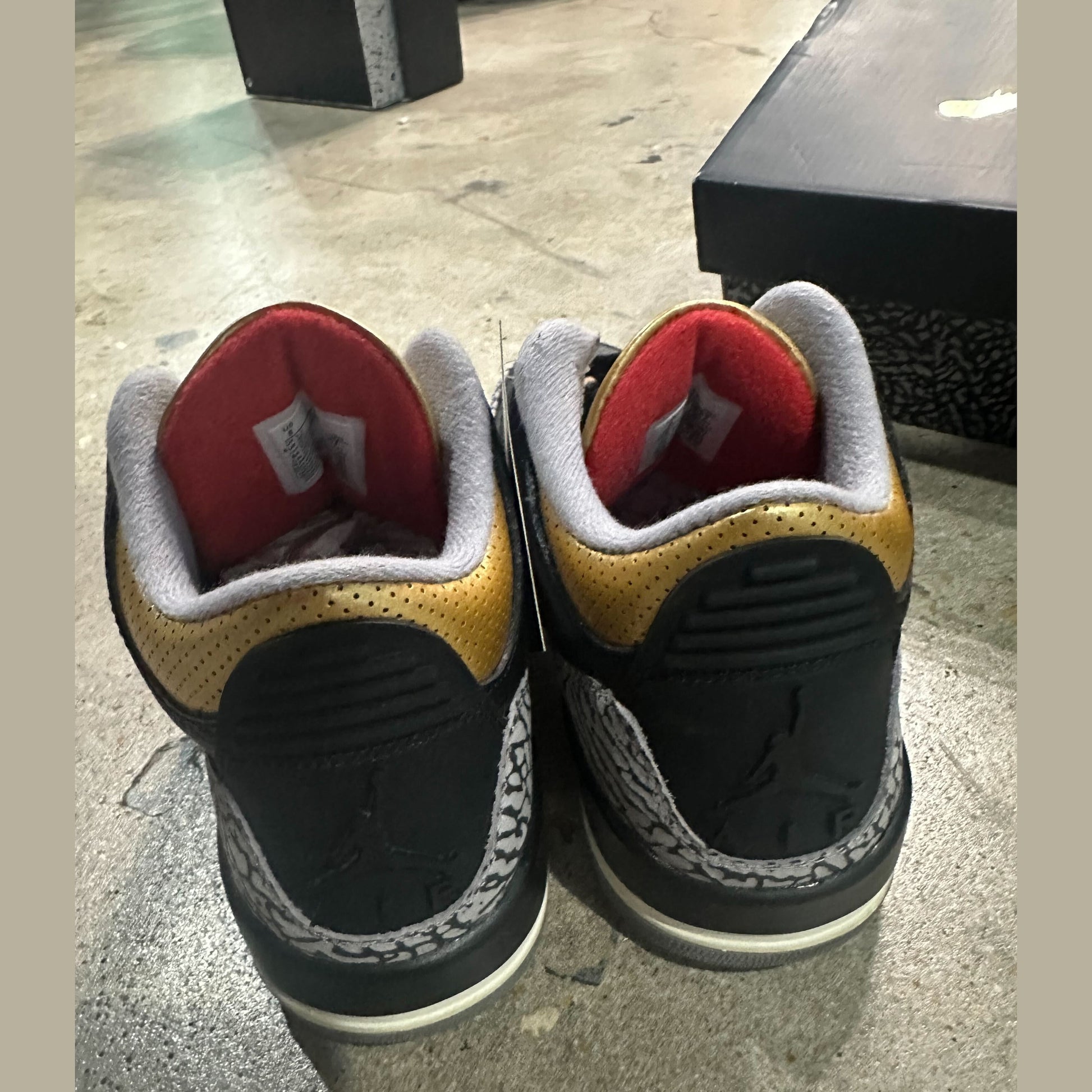 Jordan 3 Retro Black Cement Gold (Women's)