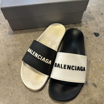 Balenciaga Pool Slide Black White