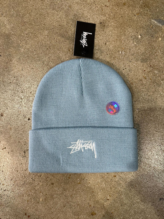 Stussy Basic Cuff Beanie Baby Blue