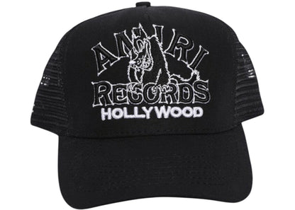 AMIRI Wolf Logo Trucker Hat Black