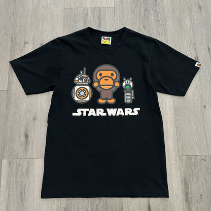 BAPE x Star Wars BB-8 & D-O Tee Black