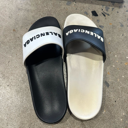 Balenciaga Pool Slide Black White