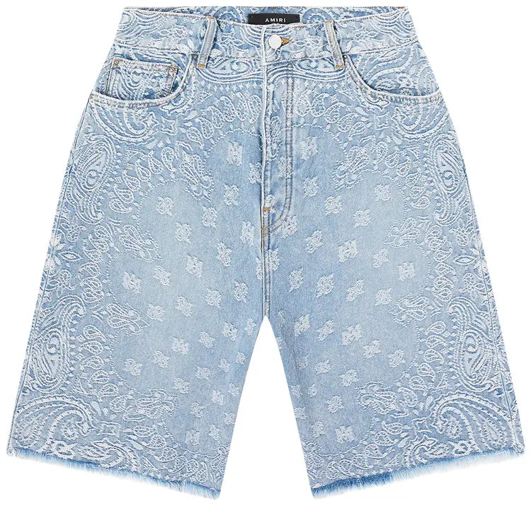 Amiri “Bandana-Jaquard” Skater Denim Shorts
